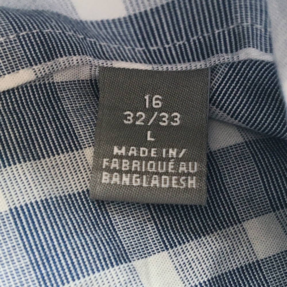 NWOT Michael Kors Men’s Regular Fit Dress Shirt – Size: L/G – Blue & White - Picture 5 of 6